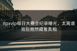 npxvip每日大赛全纪录曝光，太离谱背后竟然藏着真相