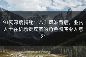 91网深度揭秘：八卦风波背后，业内人士在机场贵宾室的角色彻底令人意外