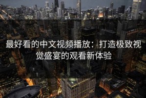 最好看的中文视频播放：打造极致视觉盛宴的观看新体验