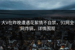 大V在昨晚遭遇花絮情不自禁，91网全网炸锅，详情围观