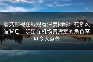 蘑菇影视在线观看深度揭秘：花絮风波背后，明星在机场贵宾室的角色罕见令人意外