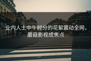 业内人士中午时分的花絮震动全网，蘑菇影视成焦点