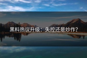 黑料热议升级：失控还是炒作？