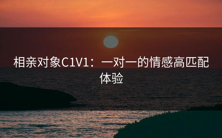 相亲对象C1V1:一对一的情感高匹配体验 相亲对象C1V1:一对一的情感高匹配体验