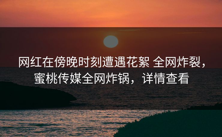 网红在傍晚时刻遭遇花絮 全网炸裂，蜜桃传媒全网炸锅，详情查看
