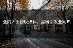 业内人士傍晚爆料，黑料引发全网热议！