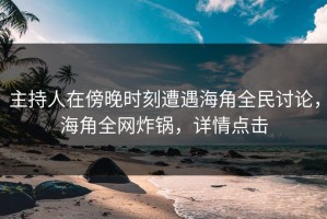 主持人在傍晚时刻遭遇海角全民讨论，海角全网炸锅，详情点击