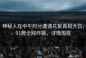 神秘人在中午时分遭遇花絮真相大白，91网全网炸锅，详情围观