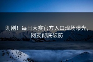 刚刚！每日大赛官方入口现场曝光，网友彻底破防