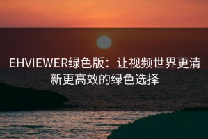 EHVIEWER绿色版：让视频世界更清新更高效的绿色选择