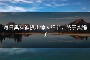 每日黑料被扒出惊人细节，终于实锤了