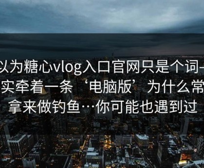你以为糖心vlog入口官网只是个词——其实牵着一条‘电脑版’为什么常被拿来做钓鱼…你可能也遇到过