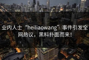 业内人士“heiliaowang”事件引发全网热议，黑料扑面而来！