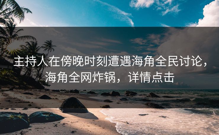 主持人在傍晚时刻遭遇海角全民讨论，海角全网炸锅，详情点击